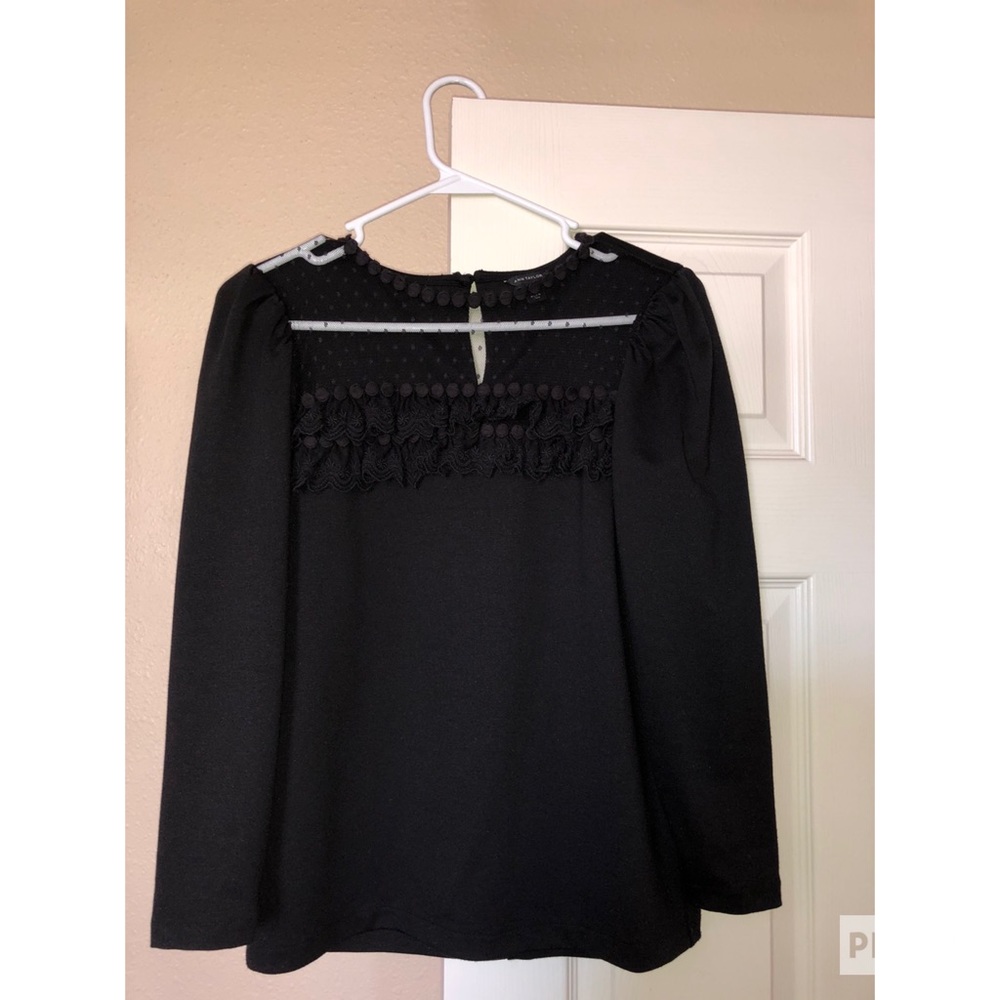 Ann taylor 3/4 sleeve blouse-black